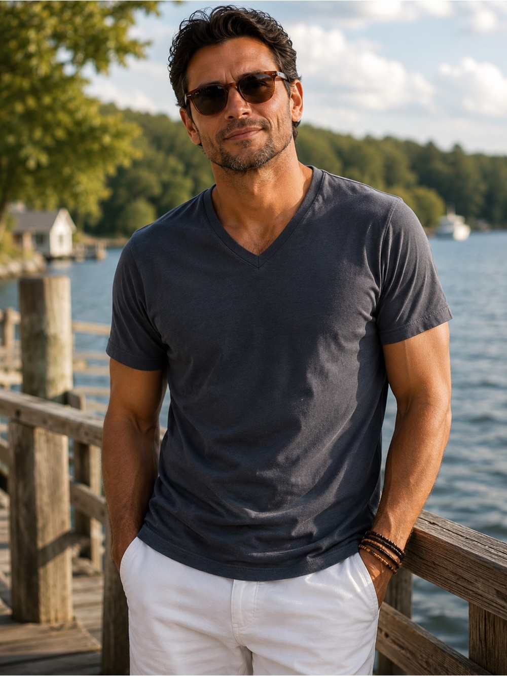 Calvin Klein Men's Dark Navy V-Neck Sweater